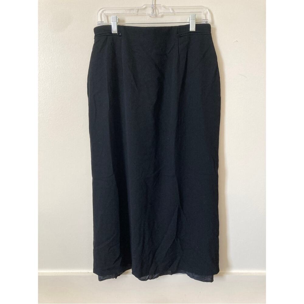 Georgia Armani Wool Skirt Black Size Medium